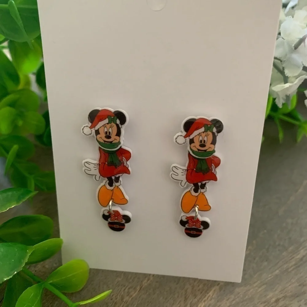 Minnie Mouse Christmas Earrings